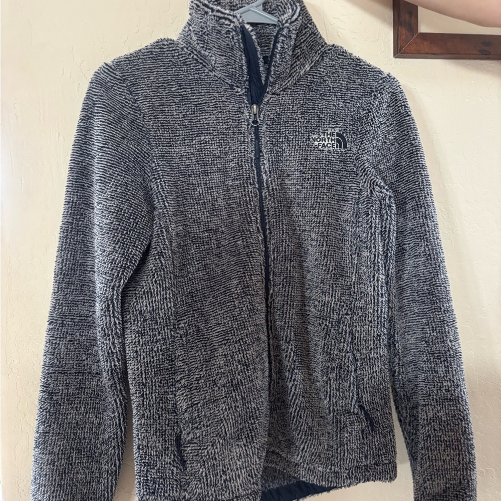 The North Face Black and White Zip-Up Sweater